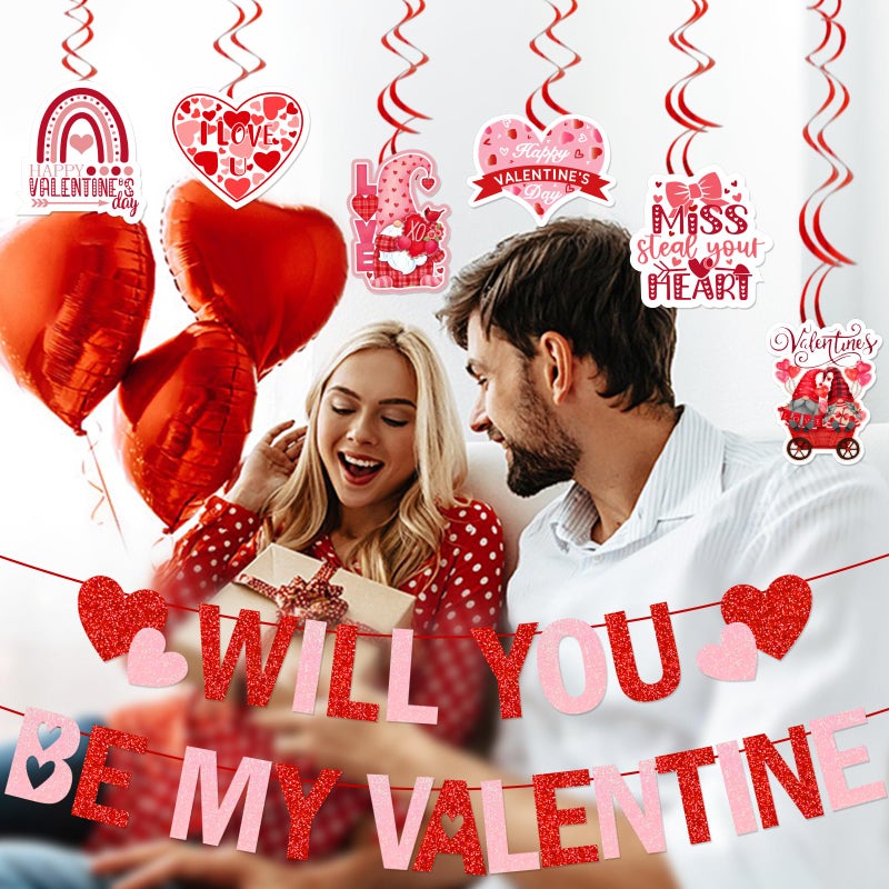 Yavxzvbw Will You Be My Valentine Be My Valentine Will You Be My Valentine Decoration Will You Be My Valentine Banner Be My Valentine Banner Will You Be My Valentine Sign Happy Valentines Day Banner - Image 2