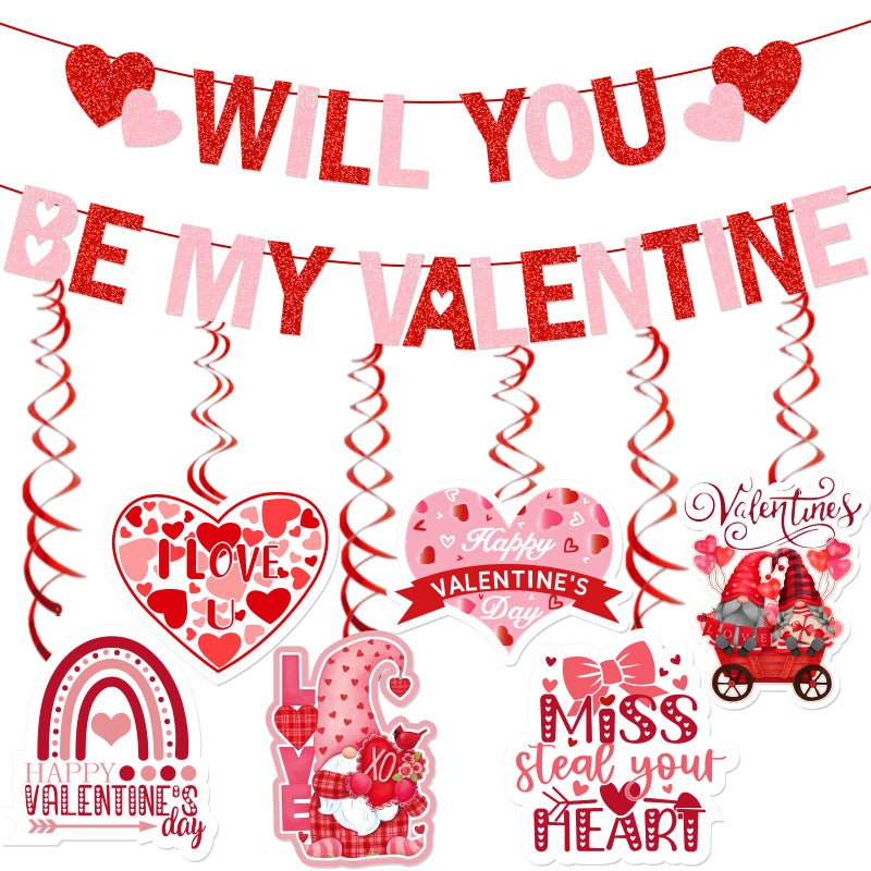 Yavxzvbw Will You Be My Valentine Be My Valentine Will You Be My Valentine Decoration Will You Be My Valentine Banner Be My Valentine Banner Will You Be My Valentine Sign Happy Valentines Day Banner - Image 1