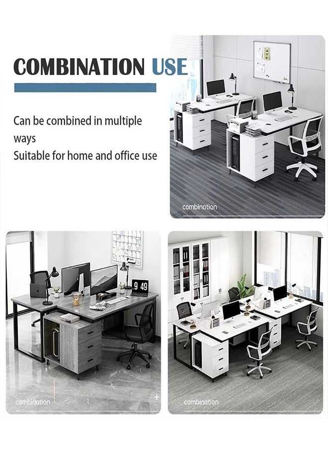 GoldenLike - Computer Desk,120CM Home Office Table,Large Gaming Desk Study Table,Expandable Work Writing Reading Desk with Storage Cabinet,Laptop PC Desk Computer Table,Home Office Workstation - Image 1