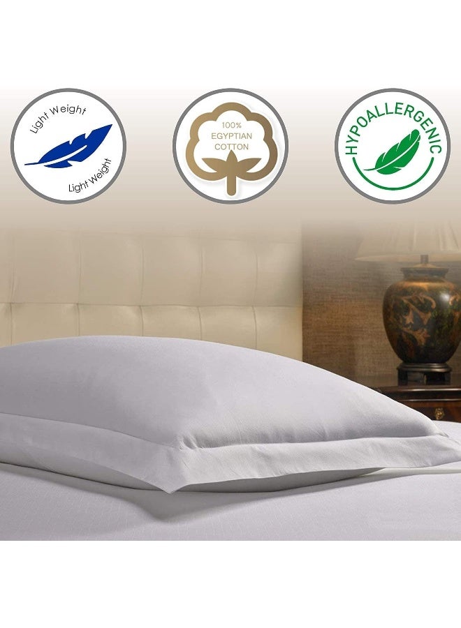 European Square Pillow Shams Set of 2 White 600 Thread Count 100% Natural Cotton Pack of Two Euro 26 x 26 Pillow Shams Cushion Cover, Cases Super Soft Decorative White, European 26''x26''  - Image 5