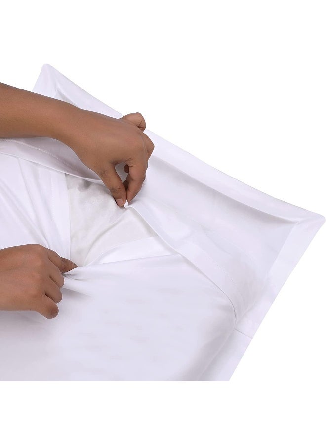 European Square Pillow Shams Set of 2 White 600 Thread Count 100% Natural Cotton Pack of Two Euro 26 x 26 Pillow Shams Cushion Cover, Cases Super Soft Decorative White, European 26''x26''  - Image 3