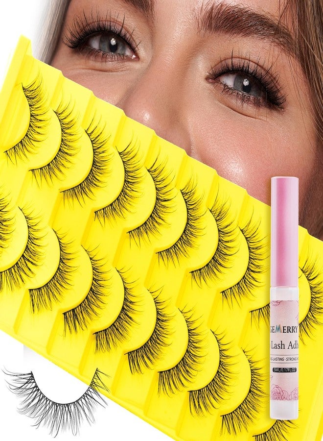 جيمري مجموعة رموش صناعية طبيعية مع غراء رموش، ناعمة، 10 أزواج من الرموش الصناعية، من جيميري - Image 1