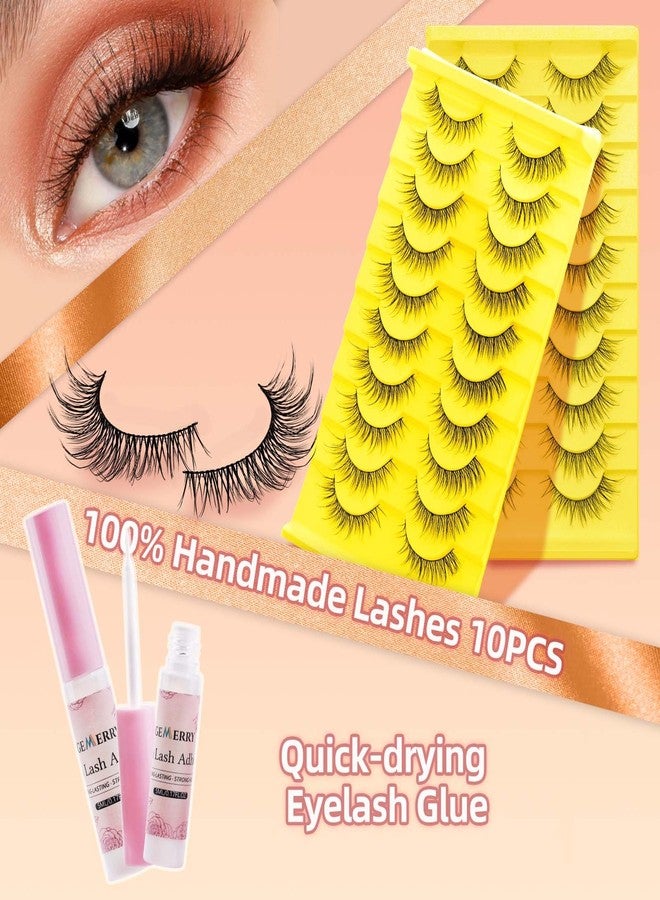 جيمري مجموعة رموش صناعية طبيعية مع غراء رموش، ناعمة، 10 أزواج من الرموش الصناعية، من جيميري - Image 2