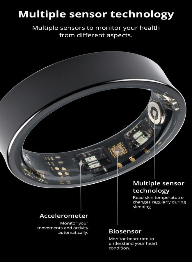 كولمي COLMI R09 Smart Ring For Men Women with Charging Case, Body Temperature Health and Sleep Monitor For Xiaomi Samsung iPhone（SIZE 10) - Image 5