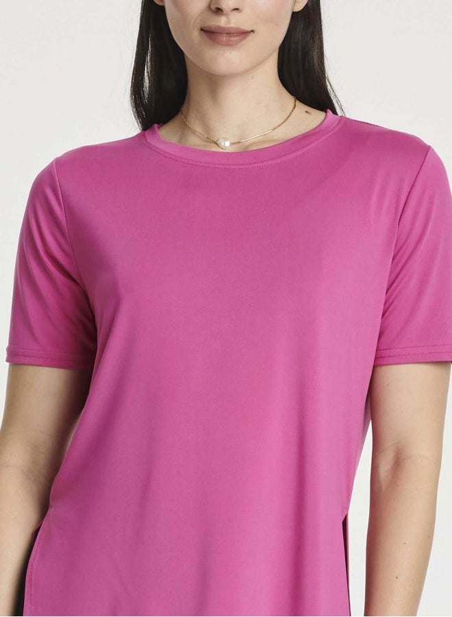 REALESSENTIALS Ladies Split Hem Relaxed Fit SS Crew Neck- Set 3, L - Image 4