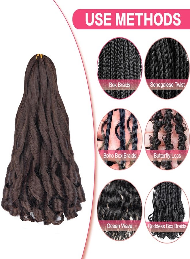 Luoyudu French Curl Braiding Hair 14 Inch 8 Packs Loose Wave Bouncy Crochet Hair Extensions Pre Stretched 50g/pack Curly Braiding Hair for Black Women (14Inch 8 Packs, 4#) - Image 5