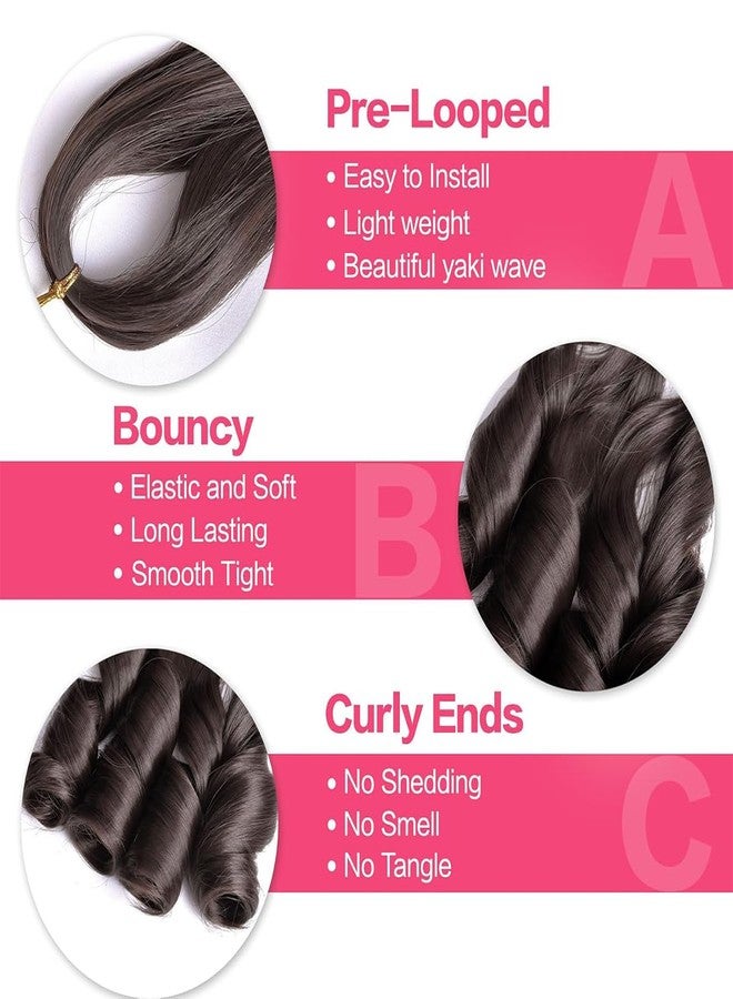 Luoyudu French Curl Braiding Hair 14 Inch 8 Packs Loose Wave Bouncy Crochet Hair Extensions Pre Stretched 50g/pack Curly Braiding Hair for Black Women (14Inch 8 Packs, 4#) - Image 3