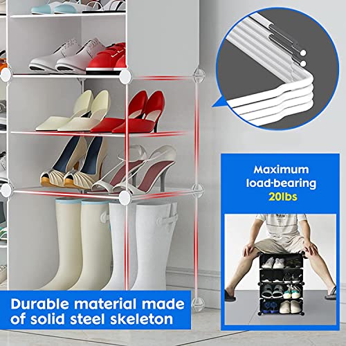AYSIS Portable Shoe Rack for Home Plastic Shelves Household - DIY Multipurpose Shoe Rack Organizer, 6 Door Shoe Storage-Shelf Entryway for Heels/Slippers/Boots (White, 12-Shelf-6-Door) - Image 5