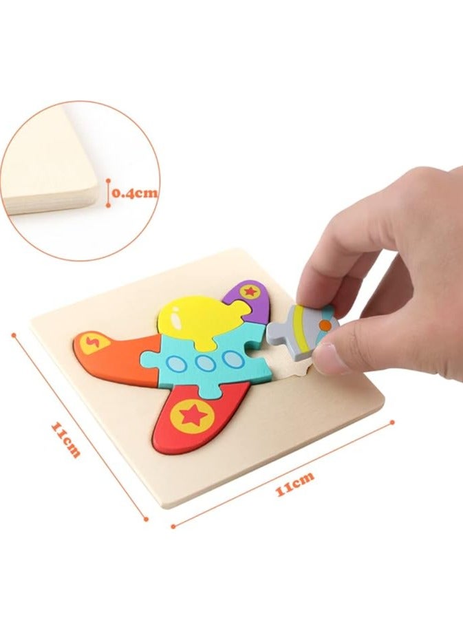 Zaid Wooden Animal Jigsaw Puzzles for Toddlers – 12 Pcs 3D Puzzle Set, Educational Learning Toys & Games for Babies and Kids, Early Development Gift - Image 3