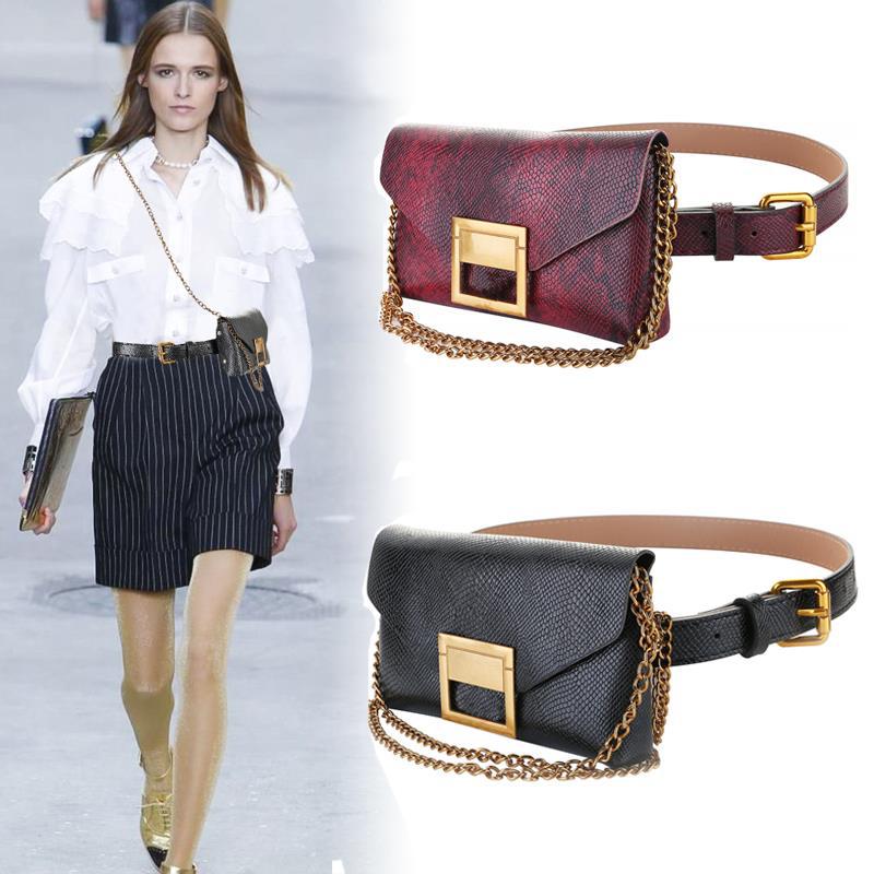 2019 Personalized New Fashion Snake Pattern Waist Bag Women'S Casual Clothing Collocation Crossbody Chain Belt Women'S Belt - Image 2