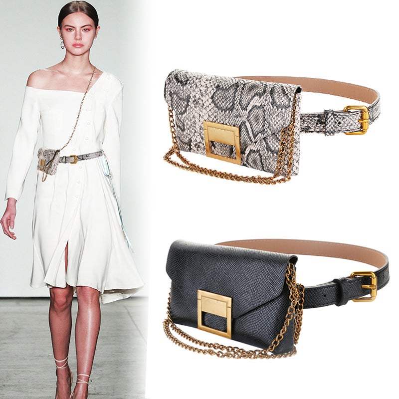 2019 Personalized New Fashion Snake Pattern Waist Bag Women'S Casual Clothing Collocation Crossbody Chain Belt Women'S Belt - Image 3