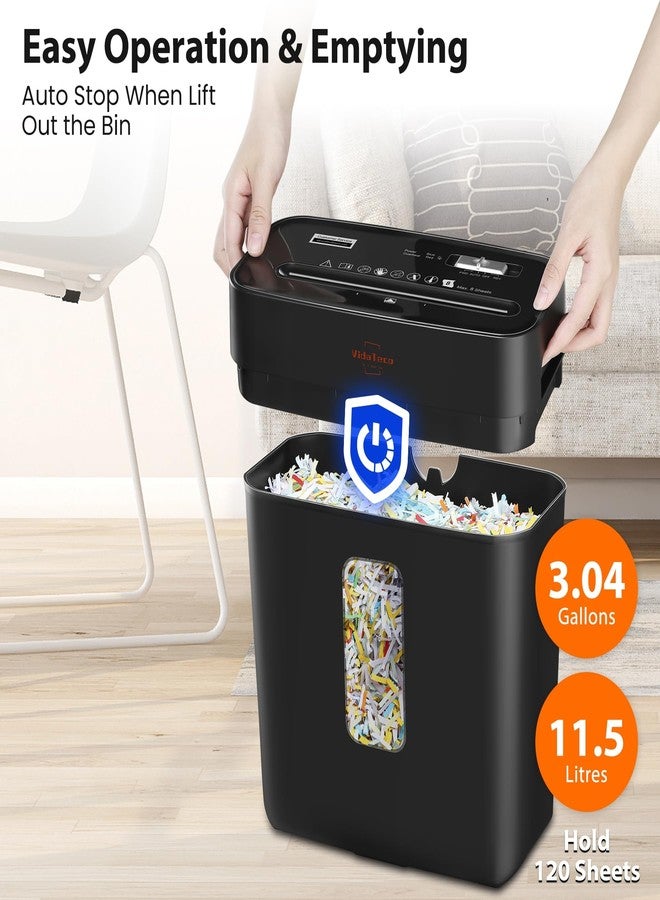 VidaTeco 8-Sheet Cross Cut Paper Shredder for Home Office, 3.04-Gallon Bin - Image 4