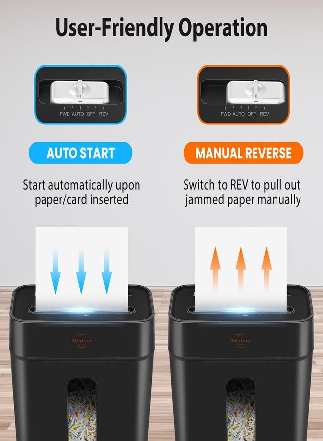 VidaTeco 8-Sheet Cross Cut Paper Shredder for Home Office, 3.04-Gallon Bin - Image 5