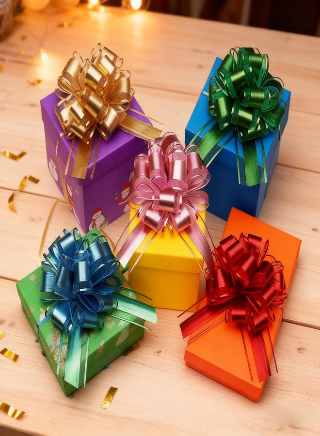 TIMESEEK 10-Pack Classic Red Pull Bow for Gift Wrapping - 6 Inch Reusable Ribbon Bows, Large Instant Floral Decor Bows for Wedding, Christmas, Birthday Decor, Gift Basket & Party Decorations - Image 4