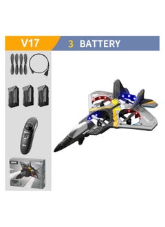 V17 RC Plane Airplane Remote Controlled Aircraft 2.4GHz RC Aircraft with Remote Control with LED Light 2.4GHz Remote Control Airplane with 360° Spin