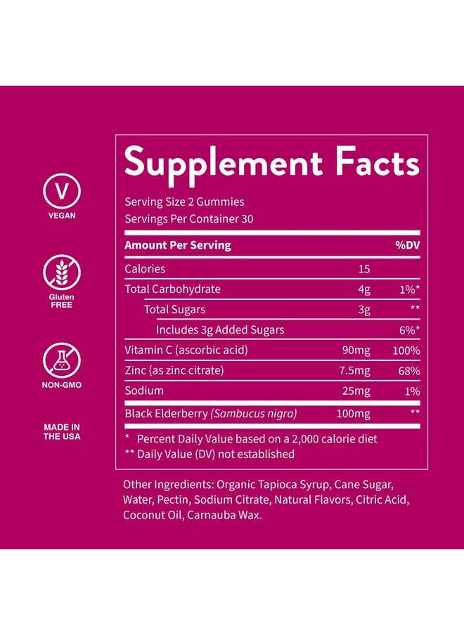 WellPath - Boost [Elderberry Gummies] With Zinc & Vitamin C Immune Support Gummies For Adults ; Sambucus Black Elderberry Gummy Vitamins ; Immunity Booster + Zinc Supplement ; Nongmo & Vegan 60 Ct - Image 1