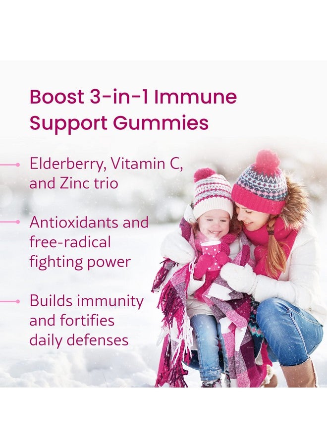WellPath - Boost [Elderberry Gummies] With Zinc & Vitamin C Immune Support Gummies For Adults ; Sambucus Black Elderberry Gummy Vitamins ; Immunity Booster + Zinc Supplement ; Nongmo & Vegan 60 Ct - Image 1