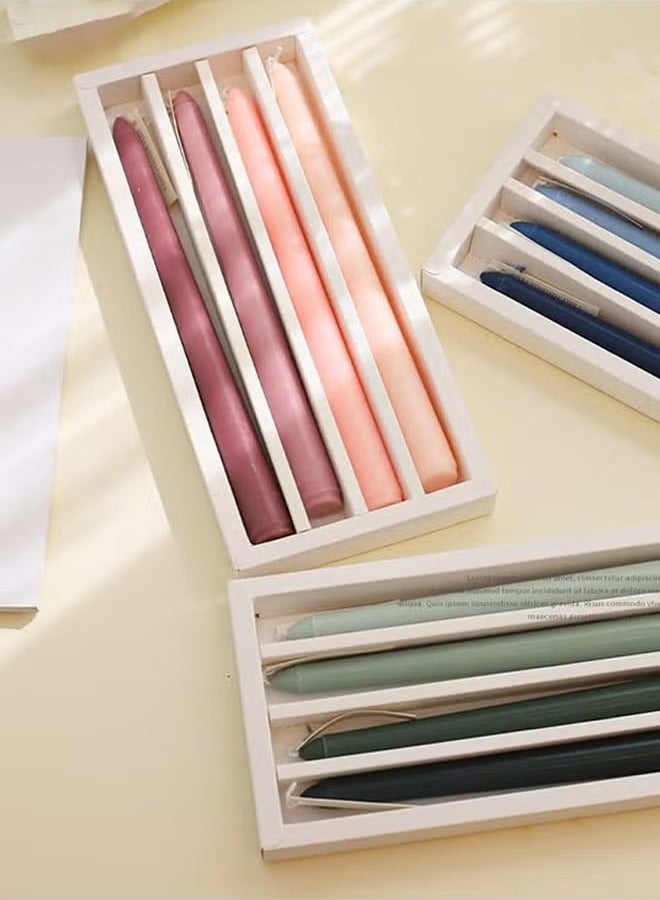 4Pcs رائحة الزهرة رائحة اللون المعطر التدرج الملون طاولة العشاء شموع شمعدان طويلة عصا شمعة المنزل للزفاف، العشاء - Image 3