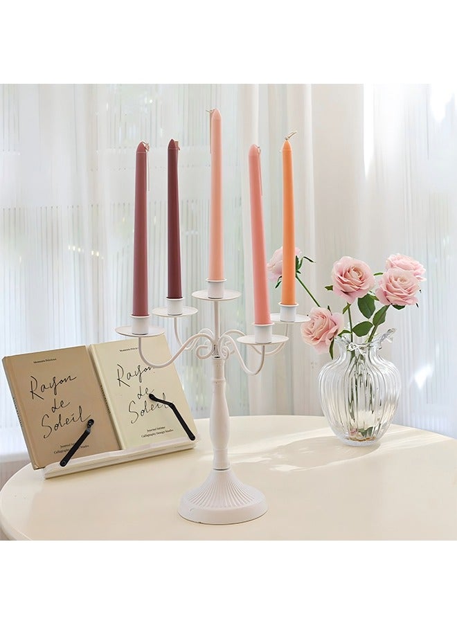 4Pcs رائحة الزهرة رائحة اللون المعطر التدرج الملون طاولة العشاء شموع شمعدان طويلة عصا شمعة المنزل للزفاف، العشاء - Image 4