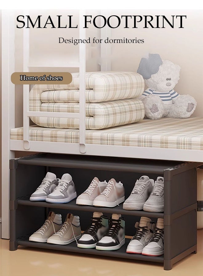 DUNISO 3 Tier Shoe Rack Storage Box,Entryway Sturdy Shoe Organizer,Easy to Install, Waterproof and Moisture-Proof，for Home Dormitory Apartment Entryway Living Room Bedroom Under Bed,White - Image 3