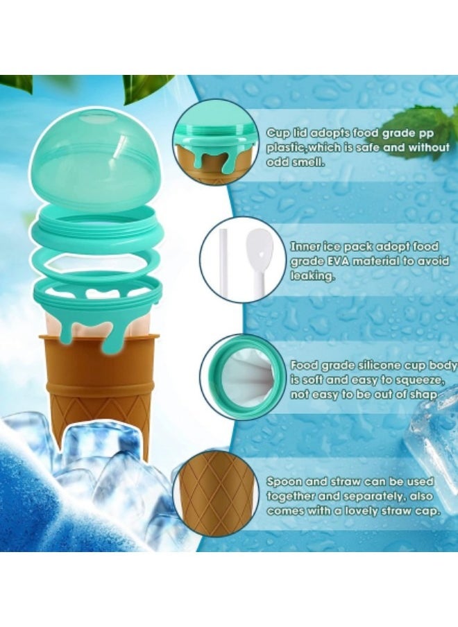 GGEROU Slushie Maker Cup Magic Quick Frozen Smoothies Cup, Portable Silica Freeze Mug Ice Cream Maker with Dome Lids, 500ml Coffee  - Image 3