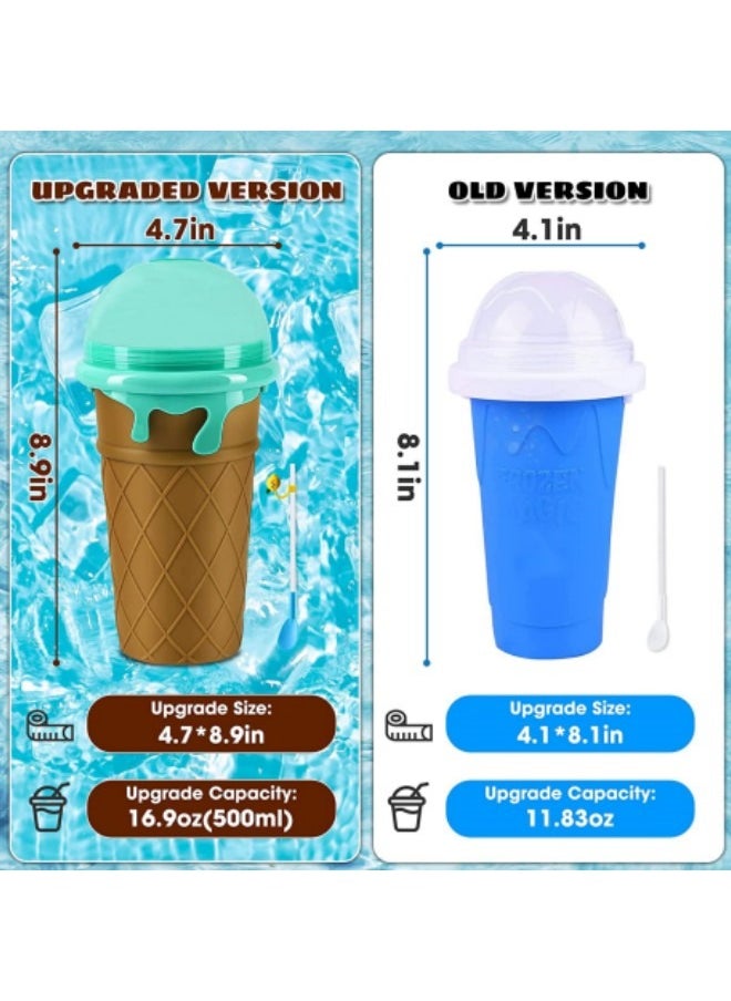 GGEROU Slushie Maker Cup Magic Quick Frozen Smoothies Cup, Portable Silica Freeze Mug Ice Cream Maker with Dome Lids, 500ml Coffee  - Image 4