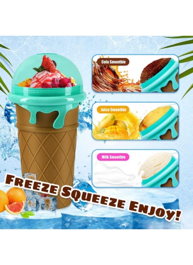 GGEROU Slushie Maker Cup Magic Quick Frozen Smoothies Cup, Portable Silica Freeze Mug Ice Cream Maker with Dome Lids, 500ml Coffee  - Image 2