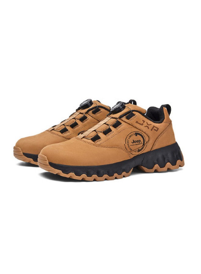 Jeep Twist Buckle】autumn/winter Couple's Outdoor Hiking Shoes - Shock-absorbing & Wear-resistant Mid-top Lace-up Trekking Shoes For Couples - Image 1