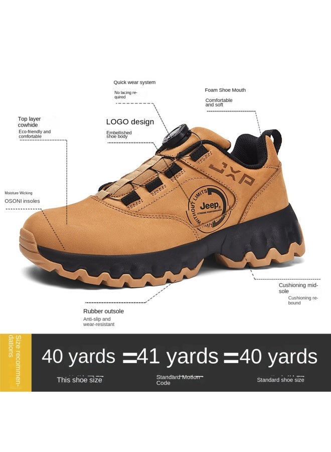 Jeep Twist Buckle】autumn/winter Couple's Outdoor Hiking Shoes - Shock-absorbing & Wear-resistant Mid-top Lace-up Trekking Shoes For Couples - Image 2
