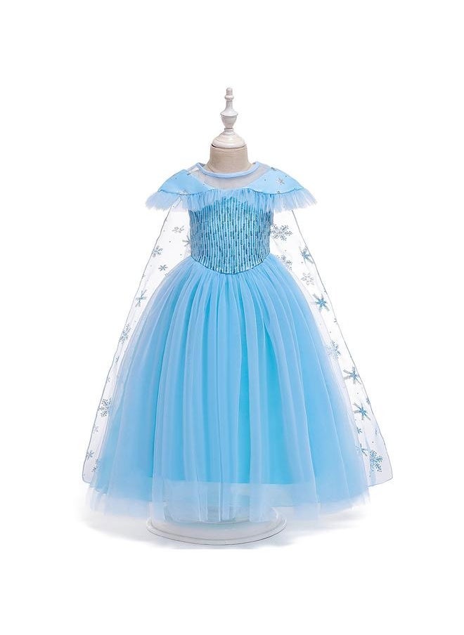yongsheng Blue Dressy Daisy Girls Ice Princess Dress Up Fancy Party Dresses, Elsa Princess Fancy Dress Halloween Costume Pageant Party Evening Ball Gown Size 150cm  - Image 1
