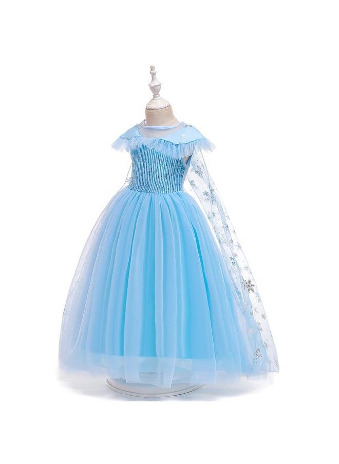yongsheng Blue Dressy Daisy Girls Ice Princess Dress Up Fancy Party Dresses, Elsa Princess Fancy Dress Halloween Costume Pageant Party Evening Ball Gown Size 150cm  - Image 2