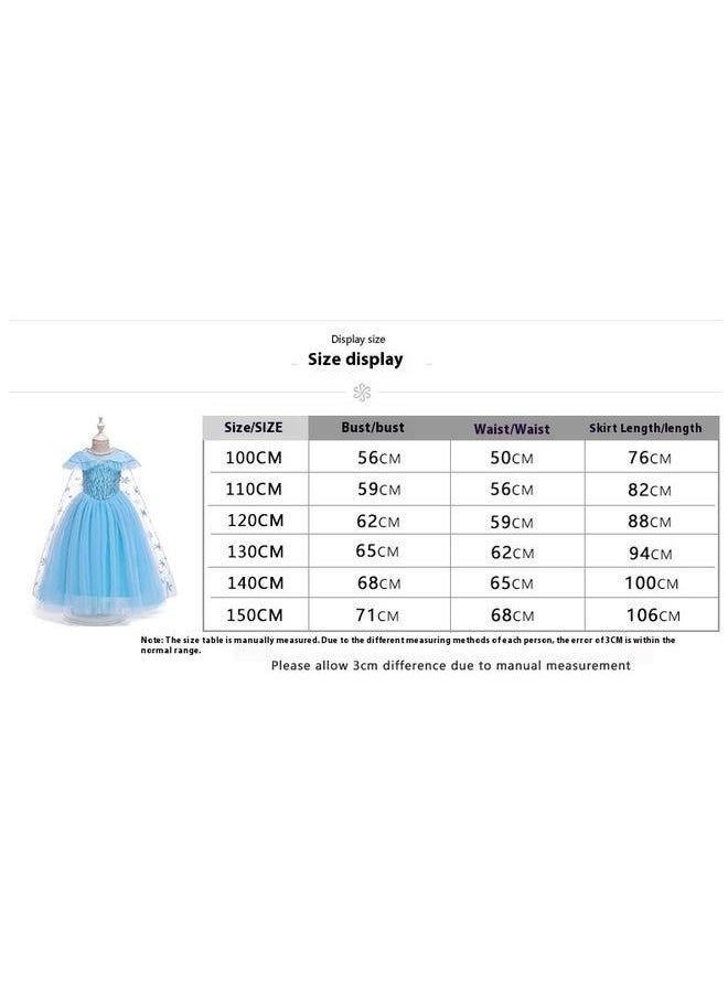 yongsheng Blue Dressy Daisy Girls Ice Princess Dress Up Fancy Party Dresses, Elsa Princess Fancy Dress Halloween Costume Pageant Party Evening Ball Gown Size 150cm  - Image 4