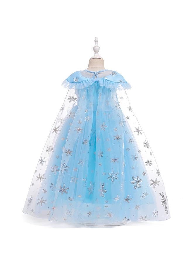 yongsheng Blue Dressy Daisy Girls Ice Princess Dress Up Fancy Party Dresses, Elsa Princess Fancy Dress Halloween Costume Pageant Party Evening Ball Gown Size 150cm  - Image 5
