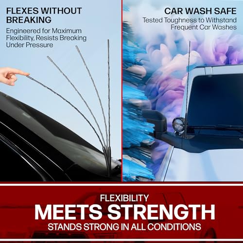 Votex 23 Inch TheCatsPajamas Short EPDM Rubber Replacement Antenna for Ford F150, F250, F350, Chevrolet Silverado, GMC Sierra, Jeep Wrangler, Toyota Tacoma, Tundra FJ Cruiser - Car Wash Proof - Image 4