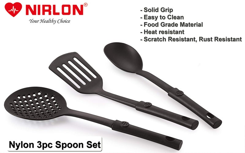 Nirlon Nonstick Coated Aluminium 7 Pcs Set of Concave Tawa-28.5cm,Fry Pan-22cm,Fry Pan-24cm,Flat Tawa-27cm & 3 Spoon (2.6mm_CT12_FP11_FP12_FT12_3SPN) - Image 3