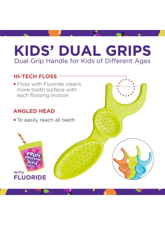 Plackers, Kid's Dual Gripz, Extra Gentle with Fluoride, Wild Berry, 75 Floss Picks - Image 5