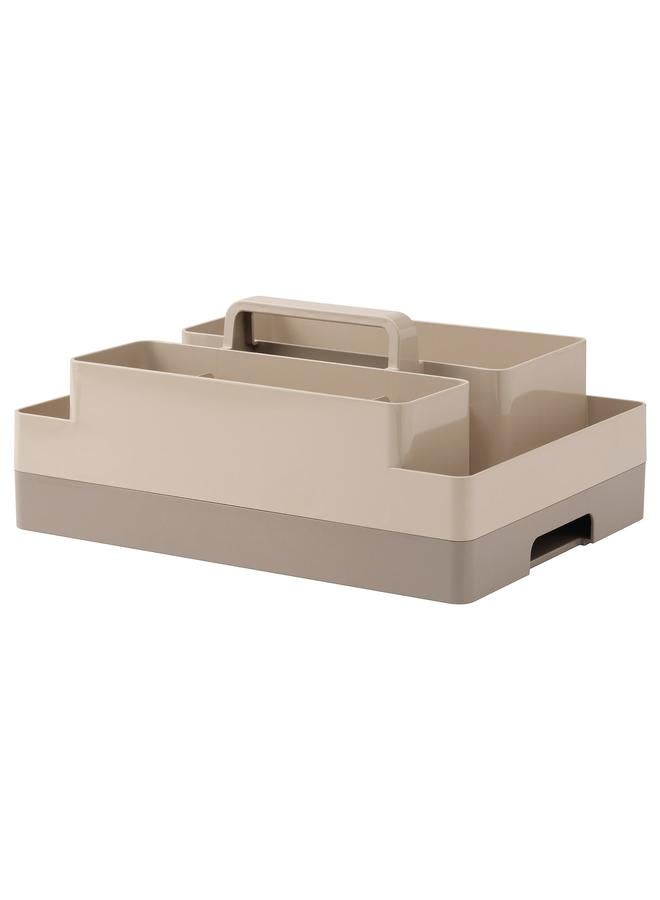 Zaboon Desk organiser set, 2 pieces, grey-beige/dark grey-beige, 26x35x16 cm - Image 1