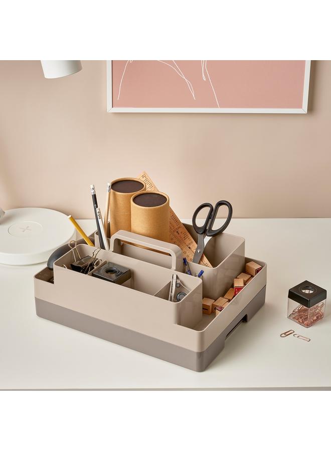 Zaboon Desk organiser set, 2 pieces, grey-beige/dark grey-beige, 26x35x16 cm - Image 5