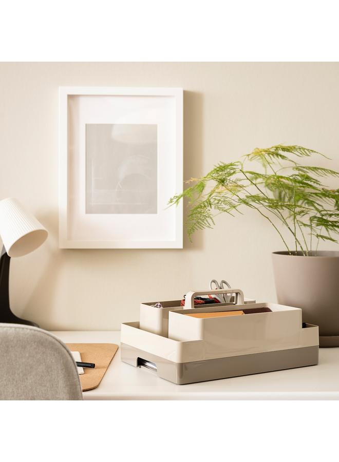 Zaboon Desk organiser set, 2 pieces, grey-beige/dark grey-beige, 26x35x16 cm - Image 2