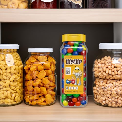 M&M'S برطمانات حلوى M&M'S بالفول السوداني، حلوى شوكولاتة متنوعة، حجم حفلة بالجملة، مكافآت ليلة الفيلم، حلوى شوكولاتة بالجملة، شوكولاتة بوفيه، قابلة لإعادة الإغلاق وإعادة التدوير، 23 أونصة لكل منها، عبوة من 2 - Image 5