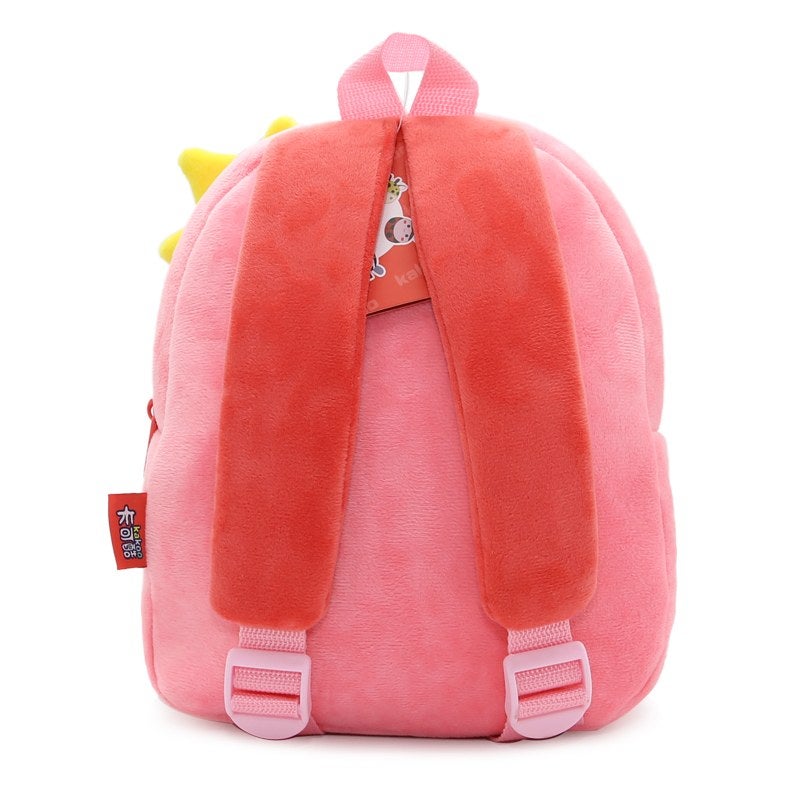Plush Kids Backpack, Flamingo Animal Design, Soft Lightweight School Bag for Toddlers and Preschool Kids - Image 4