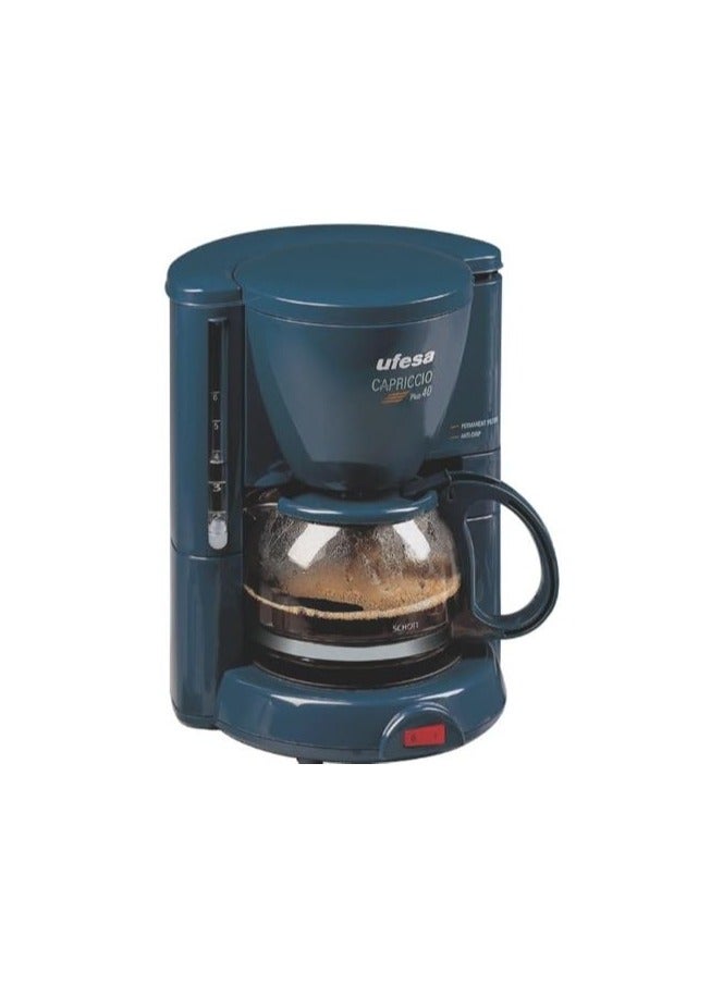 UFESA Capriccio Plus 40 CG1602 Filter Coffee Machine 650W, 230V, Compact Drip Coffee Maker, Easy to Clean & Store – Blue