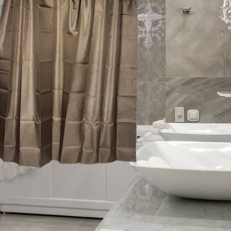 🚽 طقم ستارة حمام مقاومة للماء مع خطافات للاستخدام المنزلي والفنادق - Image 4