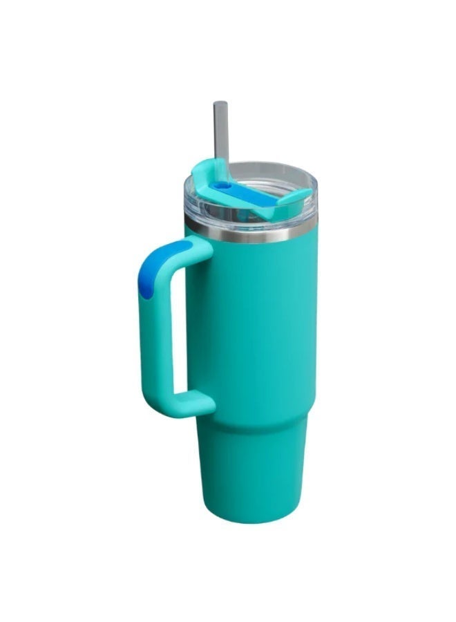 Stanley Mug, 40 oz Stanley Slim Mug with Straw and Handle, Insulated Mug with Lid, Multi-Use Mug, H2.0 FlowState Stainless Steel Coffee Mug for Homemade Hot Drinks, Travel Mug with Handle (Turquoise) - Image 3