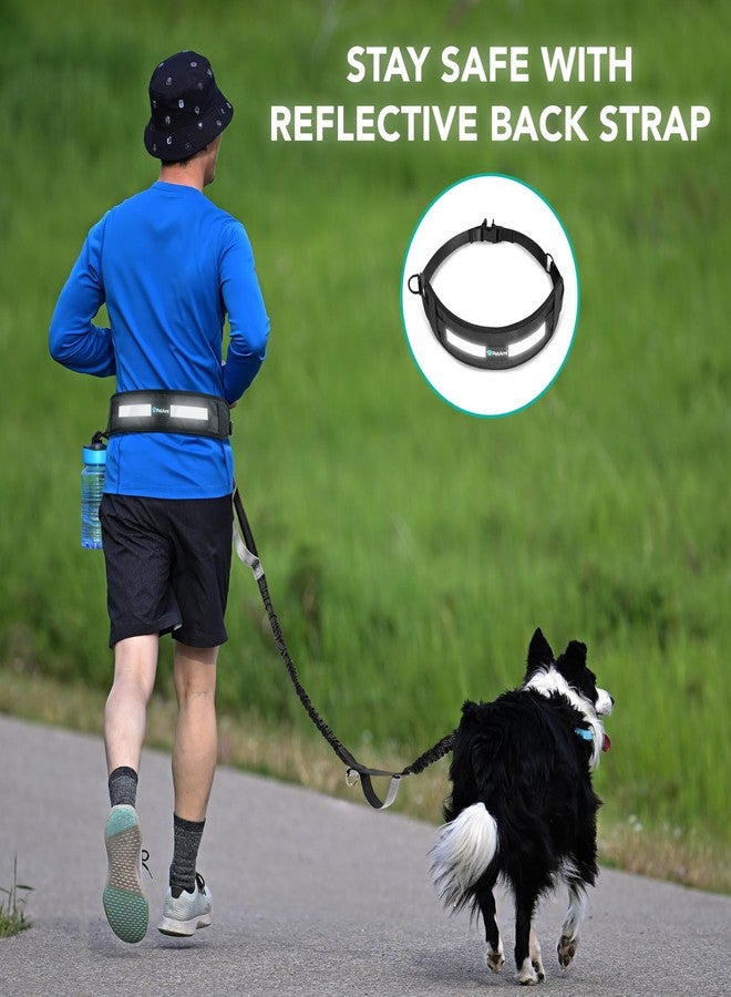 PetAmi Heavy Duty Hands Free Dog Leash, Adjustable Waist Belt for Large Dog Walking Up to 125 lbs, Bungee Leash for Pet Running, Hiking, Reflective Safety for Jogging, Biking, Grey Handle - Image 5