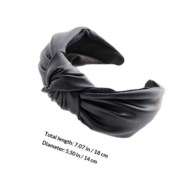2pcs Hair Hoops Leather Knot Hairbands Practical Spa Makeup Hairbands - Image 2
