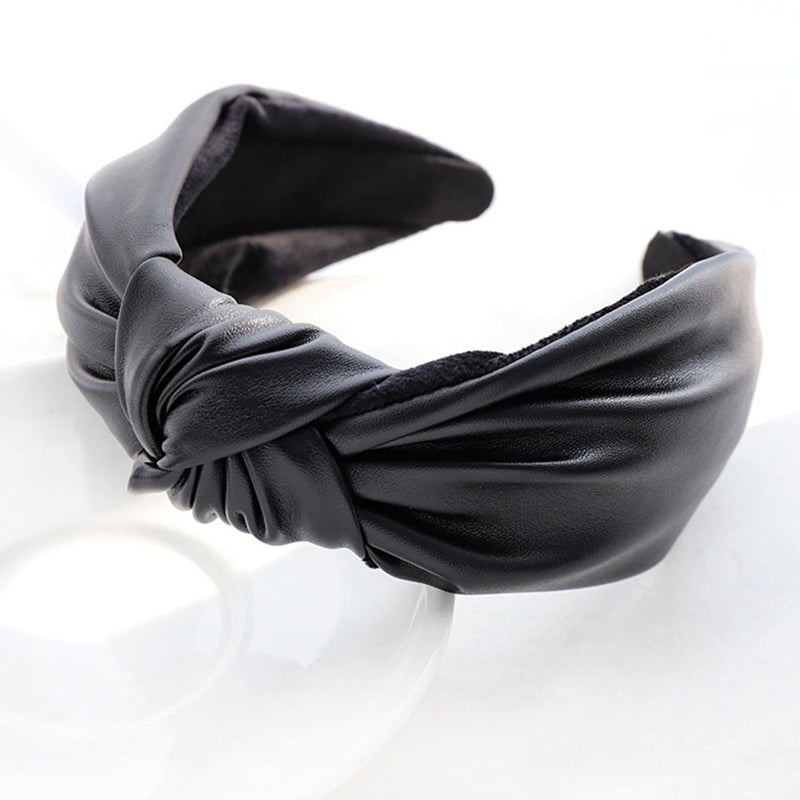 2pcs Hair Hoops Leather Knot Hairbands Practical Spa Makeup Hairbands - Image 5