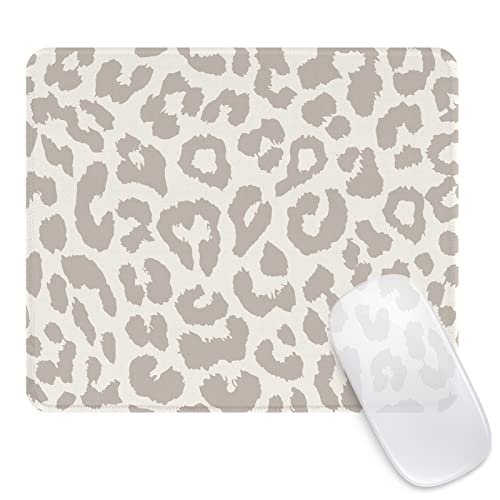 Seorsok Grey Leopard Mouse Pad, Mouse Mat Square Waterproof Mouse Pad Non-Slip Rubber Base Mouse Pads for Office Laptop,9.5"x7.8"x0.12" Inch - Image 1