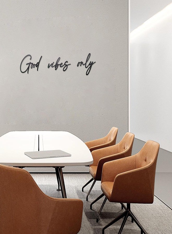AWISBI Good Vibes Only Sign Black Metal Wall Art - Minimalist Home & Office Decor for Bedroom/Living Room, Inspirational Metal Letters Wall Decoration with Black Finish - Image 3