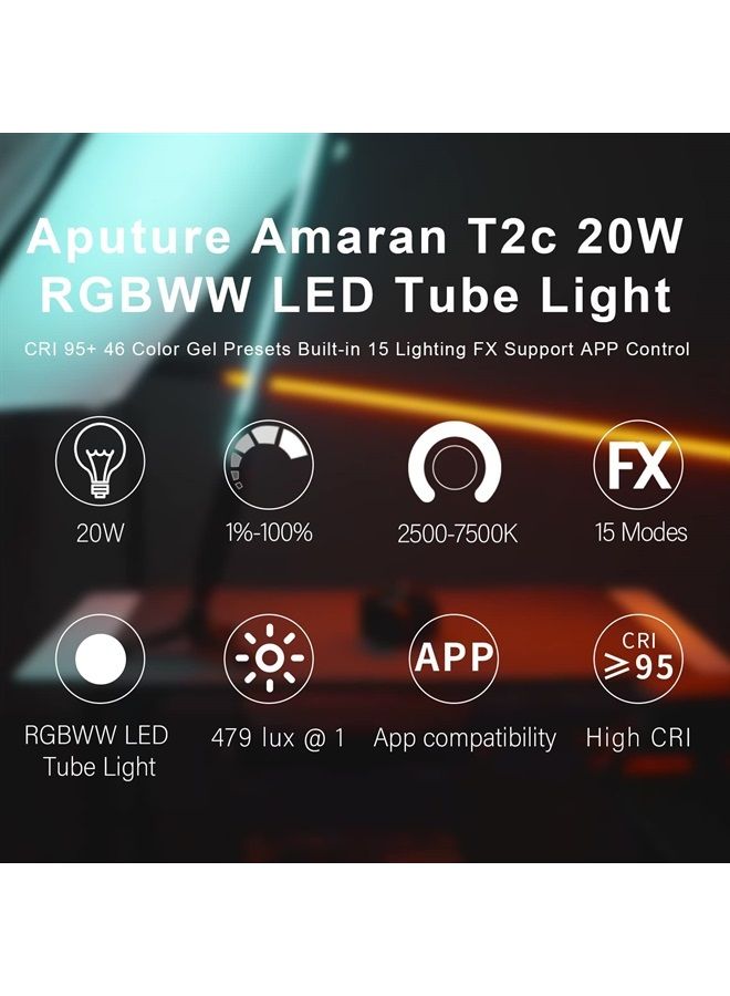 Aputure Amaran T2C 2' RGBWW Tube Light - Image 2